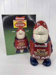 NOS VINTAGE 1999 BUDMAN BUDWEISER 30th ANNIVERSARY BEER STEIN w/BOX & COA MINT! - Picture 1 of 19