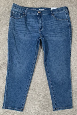 Pantalones de mezclilla azul denim azul de tiro medio Sonoma Girlfriend 16P nuevos con etiquetas Foto 1 de 4