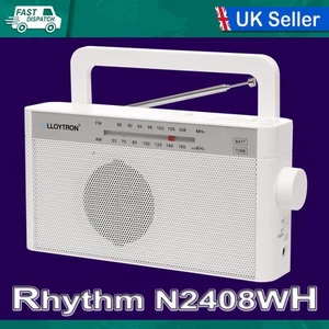 LLOYTRON 2 BAND RECHARGEABLE RADIO RHYTHM N2408WH - Picture 1 of 4
