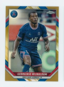 2021-22 Georginio Wijnaldum Topps Chrome Gold Refractor PSG Soccer Card 2/10 - Picture 1 of 3