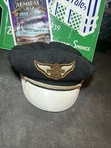 Harley Davidson Original Patch Captain's hat cap Rare XL Size HD White - Picture 1 of 24