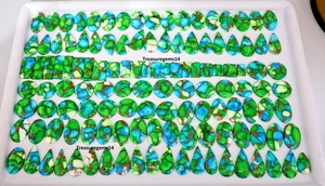 100 kt Großhandel Posten Blau Kingman Grün Kupfer Türkis Mix Cabochon Edelstein - Bild 1 von 5