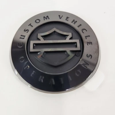 OEM Harley Negro CVO Guardabarros Trasero Emblema Medallón Inserto 2008-2023 Touring Foto 1 de 4