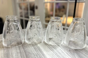 4 -Vintage 5"x3 7/8" Clear Thick Etched Glass Sconce Daisy Shabby Shade Flowers. - Picture 1 of 5