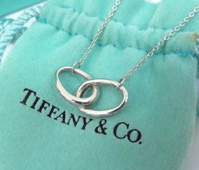 Tiffany & Co. Elsa Peretti Double Loop Necklace Pendant Silver 925 42220363100 2 - image 1 of 4