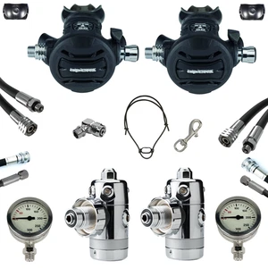 SF-1: Apeks XTX 50 Sidemount Set - Gummi schwarz - Flex Inflator - SPG 0-300 bar - Picture 1 of 15