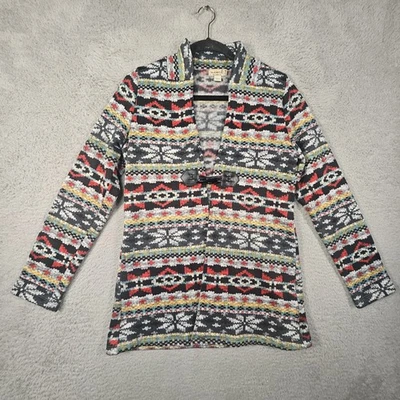 One World Fair Isle Cardigan Womens M Nordic Fleece Toggle Holiday Festive Prep - Image 1 of 4