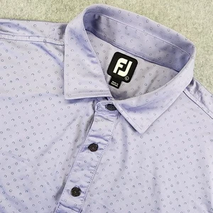 Footjoy FJ Golf Polo Shirt Mens Large Lilac Bubbles Geometric AOP Performance - Picture 1 of 9