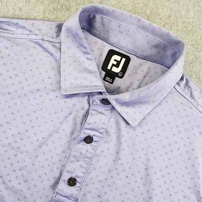 Footjoy FJ Golf Polo Shirt Mens Large Lilac Bubbles Geometric AOP Performance - Image 1 of 4
