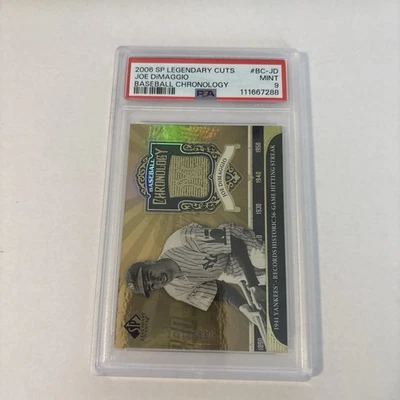 2006 SP Legendary Cuts Joe DiMaggio baseball chronology PSA 9 510/550 - Image 1 of 4