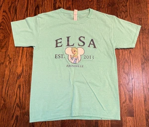 Maßgefertigtes Disney Park Elsa Meer Schaum grünes T-Shirt Large 14-16 Jahre - Bild 1 von 2