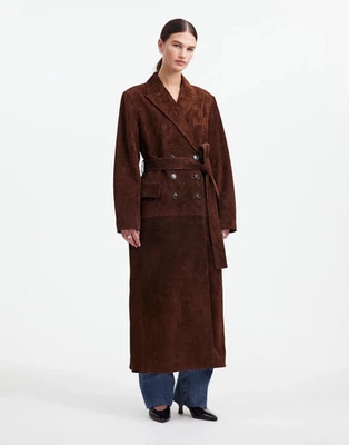 Alexa Chung x Madewell Double-Breasted Blazer Overcoat size 10 Dark Roast Suede - Image 1 of 4