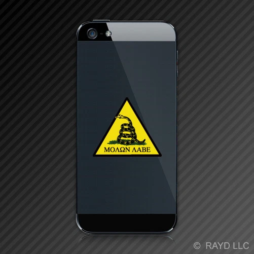 (2x) Molon Labe Triangle Don't Tread On Me Cell Phone Sticker Decal 2A Rights - Image 1 of 1