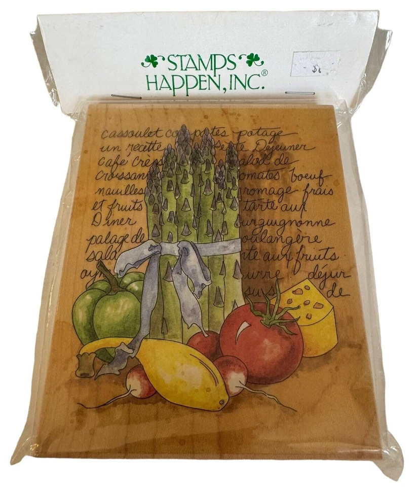 Stamps Happen Rubber Stamps Les Legumes Mildred Wright Asparagus Tomato Recipe - Изображение 1 из 4