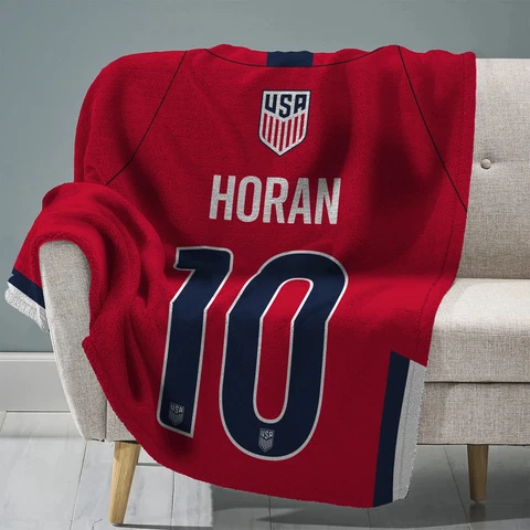 Sleep Squad US Women's Soccer Lindsey Horan 60” x 80” Raschel Plush Blanket Cover