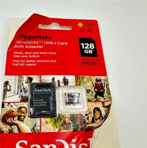 SanDisk 128 GB A1 ImageMate MicroSDXC UHS-I Card With Adapter 100 MB/S Full HD - Picture 1 of 3