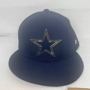 Dallas Cowboys 59fifty eng anliegender New Era blau-goldfarbener Hut mit Metalllogo Größe 7 - Bild 1 von 6