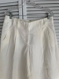 NWT DKNY Womens Ramie Pleated Pants Size 10 - Picture 1 of 8