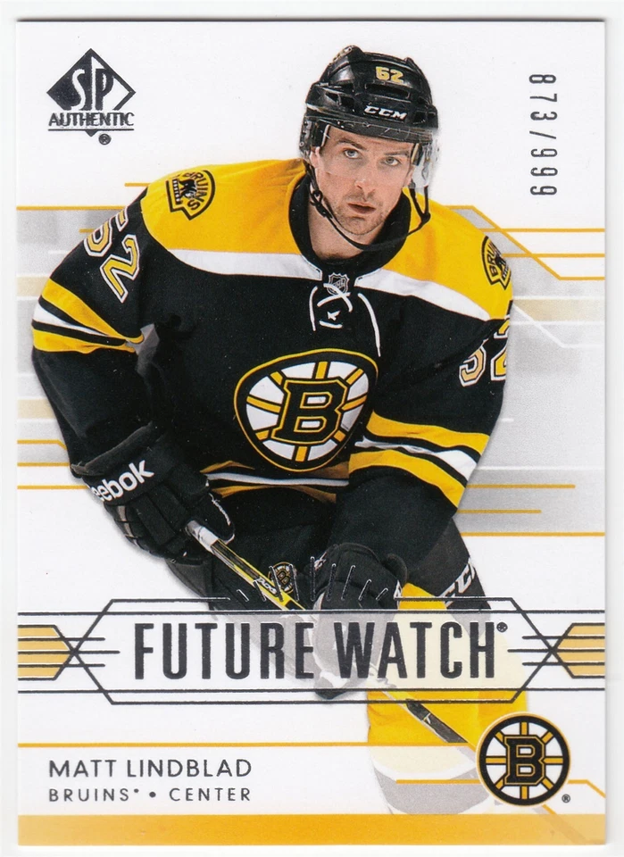 2014-15 Upper Deck SP Authentic Future Watch MATT LINDBLAD 260 /999 Boston UD RC - Image 1 of 1
