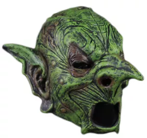 Creepy Scary Demon Mask Halloween Cos Green Fairy Latex Mask Evil Zombie Devil - Picture 1 of 11
