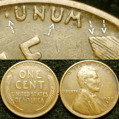 1935-S DDR-001 VF Doubled Die Lincoln Cent Wheat Penny Cover