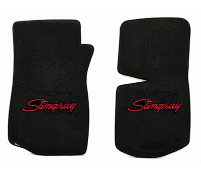 NEW! Floor Mats 1968-1982 C3 Corvette With Embroidered Stingray Logo in Red - Image 1 of 4