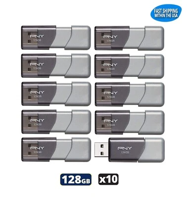 PNY Turbo Attaché 3.0 128GB Flash Drive Thumb Drive Pen Drive (10 Pack) - Image 1 of 4