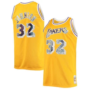 Men's Mitchell & Ness Magic Johnson Gold Los Angeles Lakers Big & Tall 1984/85 - Picture 1 of 3
