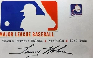 Tommy Holmes Boston Braves 1942-1951 signed 3x5 index card PSA COA J62183 - Picture 1 of 3