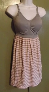 Motherhood Pink & Grey Spaghetti Strap Striped Women's Dress Size S - Picture 1 of 3