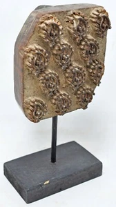 Antique Wooden Textile Printing Block Oringal Old Hand Carved Floral Design - Picture 1 of 8