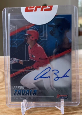 AARON ZAVALA 2021 Bowman's Best Prospect Autograph Auto SP #B21-AZ TEXAS RANGERS - Image 1 of 2