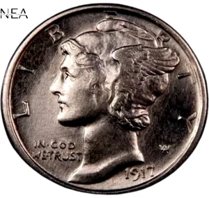 1917-S Mercury Dime ~ BU/Uncirculated ~ 90% Silver - Picture 1 of 2