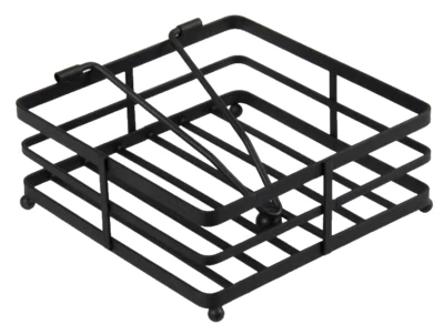 PORTATOVAGLIOLI DA TAVOLA METALLO NERO CASA RISTORANTE PUB BAR MODERNO 18*18*8cm - Immagine 1 di 4