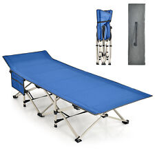 Folding Camping Bed Heavy Duty Outdoor Sleeping Cot W/ Carry Bag and Storage Bag