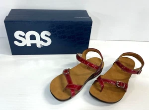 SAS Pampa Lipstick Sandals – Women’s Size 7 M – Red Leather – NEW in Box - Picture 1 of 6