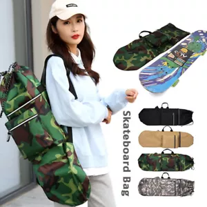 80/90/110cm Double Rocker Skateboard Bag Oxford Waterproof Long Board Backpack. - Picture 1 of 22