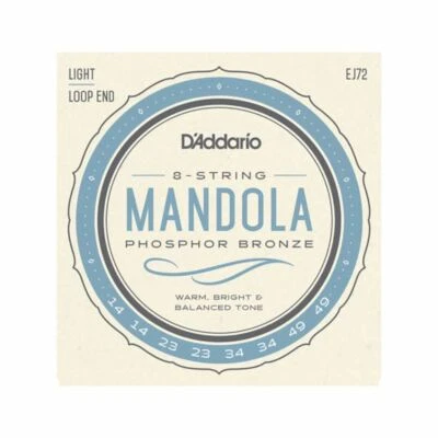 MANDOLA STRINGS D'ADDARIO EJ72 - PHOSPHOR BRONZE - LIGHT - 14-49 - LOOP END - Image 1 of 4