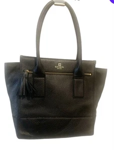 Kate Spade Southport Avenue Linda Black Pebbled Leather Large Satchel Purse Tote - Picture 1 of 9