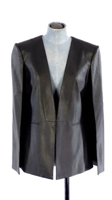 BCBG MAXAZRIA Cape Blazer Faux Leather Black Upas Jacket Designer Size S - Image 1 of 4