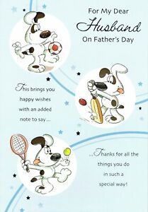 HUSBAND FATHER'S DAY CARD - Quality Card sports Dogs Design 