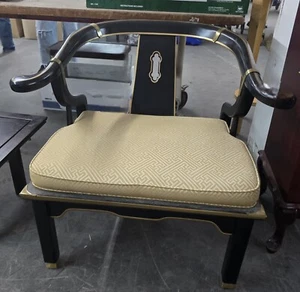 Asian Ming style Century Chair Co. James Mont Black Lacquer With Brass - Picture 1 of 7