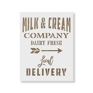 Milk and Cream Stencil - Durable & Reusable Mylar Stencils - Picture 1 of 5