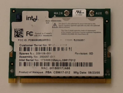 WLAN Kart - Wlan Adapter Intel Pro 2200BG PBA: C59617-012 - SIRIM - Bild 1 von 2