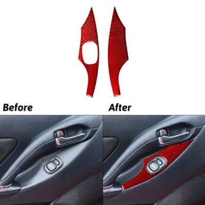 Cubierta de panel de interruptor de elevación de ventana de fibra de carbono rojo para Toyota Celica 2001-2005 Foto 1 de 4