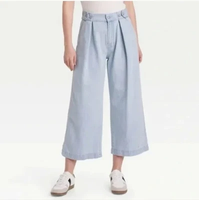 Pantalón de mezclilla recortado bidireccional lavado claro universal talla 14 nuevo con etiquetas Foto 1 de 4