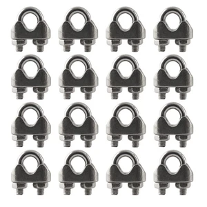 16PCS 3/16 Inch M4 304 Stainless Steel Wire Rope Cable Clip Clamp - Picture 1 of 4