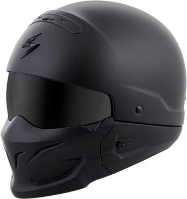 Casco modular de motocicleta Scorpion encubierto negro mate - XX-grande Foto 1 de 4