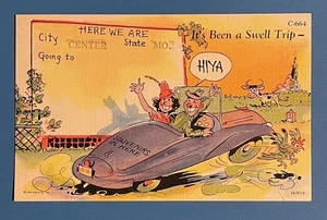 CENTER Missouri vintage comic postcard travel UNUSED - Picture 1 of 2