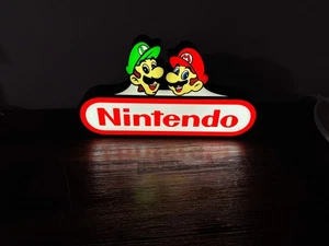 Mario & Luigi Nintendo Light Up Sign - Unique Wall Art - Picture 1 of 8